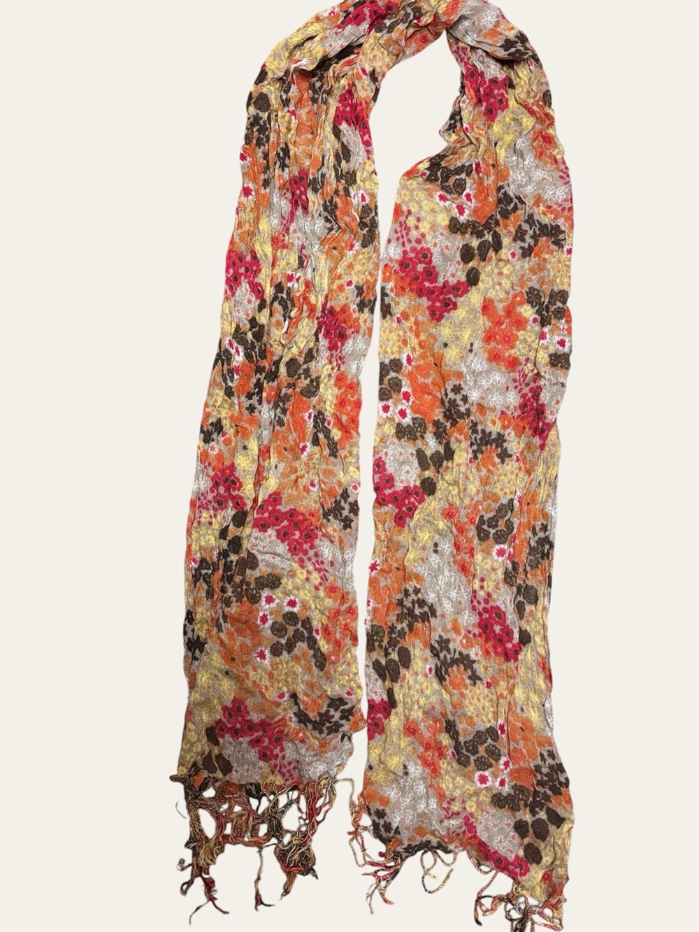 ✨3/$15✨ Floral Lightweight Scarf in Orange, Pink, Yellow & Brown